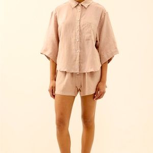 Deiji Studios Soft Pink Linen Two Piece